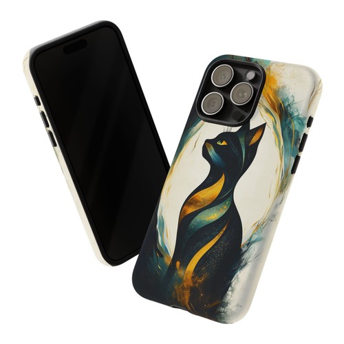 Cat Abstract Yellow Black Phone Case for iPhone, Samsung Galaxy, Pixel - 第 41/240 張圖片