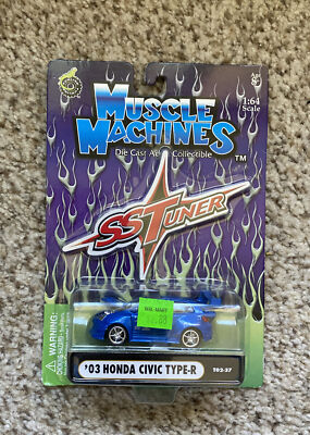 Muscle Machines SS Tuner 2003 Honda Civic Type R 1:64 scale Blue