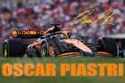 Oscar Piastri Signed F1 12x18 Inch Photograph Poster - McLaren 1st Win Hungary