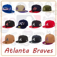 Mnes New Atlanta Braves Baseball Cap Era Hat Flat edge hat 59FIFTY Fitted Hats