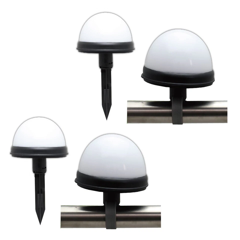 4er Set LED Solar Balkon Lampe | Solarleuchte Balkongeländer | Solarlampe Kugel