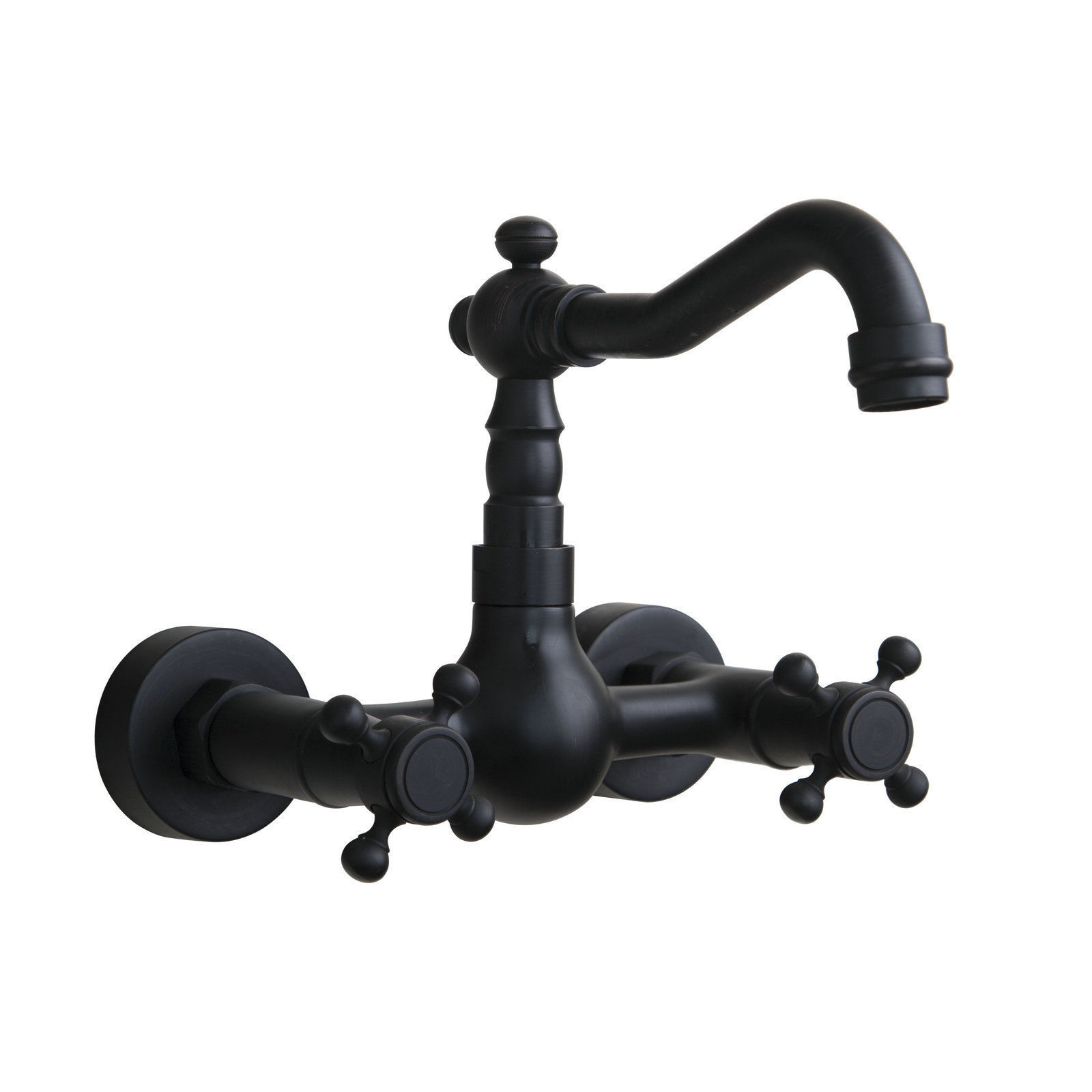 Robinet De Lavabo Cascade Bronze Vieilli BFO - Montage 1 Trou, Bec Hauteur 14.5cm - Neuf