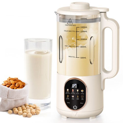 50oz Nut Milk Maker 10 in 1 with Delay Start/Keep Warm/Self Clean/Boil Water - Picture 10 of 11