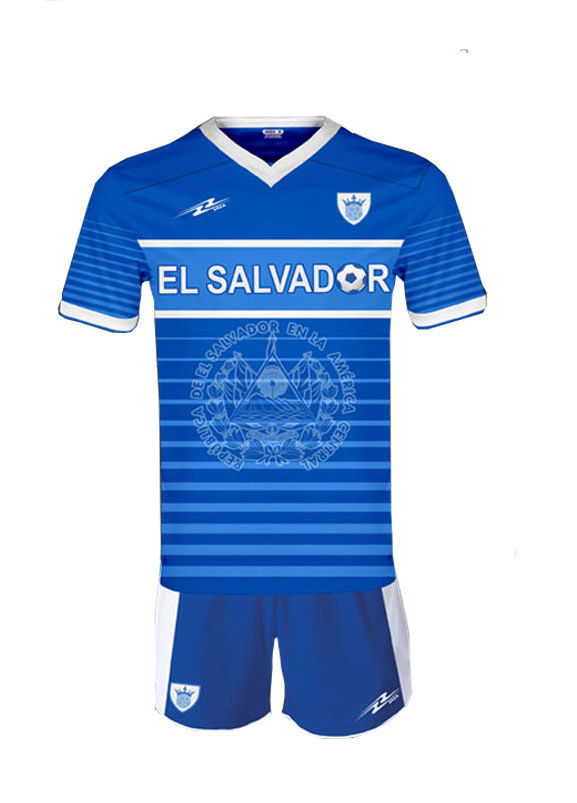 El Salvador Soccer Jersey Kit Blue Home Uniform Set Youth Kids Adult Sizes