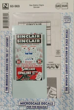 MicroScale Decal: #60-969 Gas Station Signs Sinclair