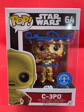 ANTHONY DANIELS signed Autogramm Funko Pop STAR WARS in Person autograph ACOA