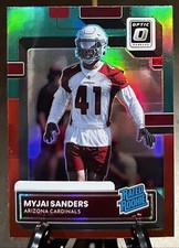 2022 Donruss #P-390 Myjai Sanders RC Optic Rated Rookies Prizm Red and Green