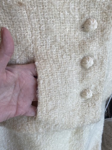 Vintage Jablow by David Kidd Cream Nubby Jackie O Suit Set Small Rare 1960’s - Picture 4 of 18