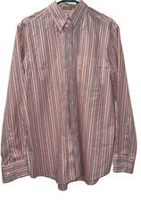 Eddie Bauer Wrinkle Resistant Striped Button Down Long Sleeve Shirt Mens Medium
