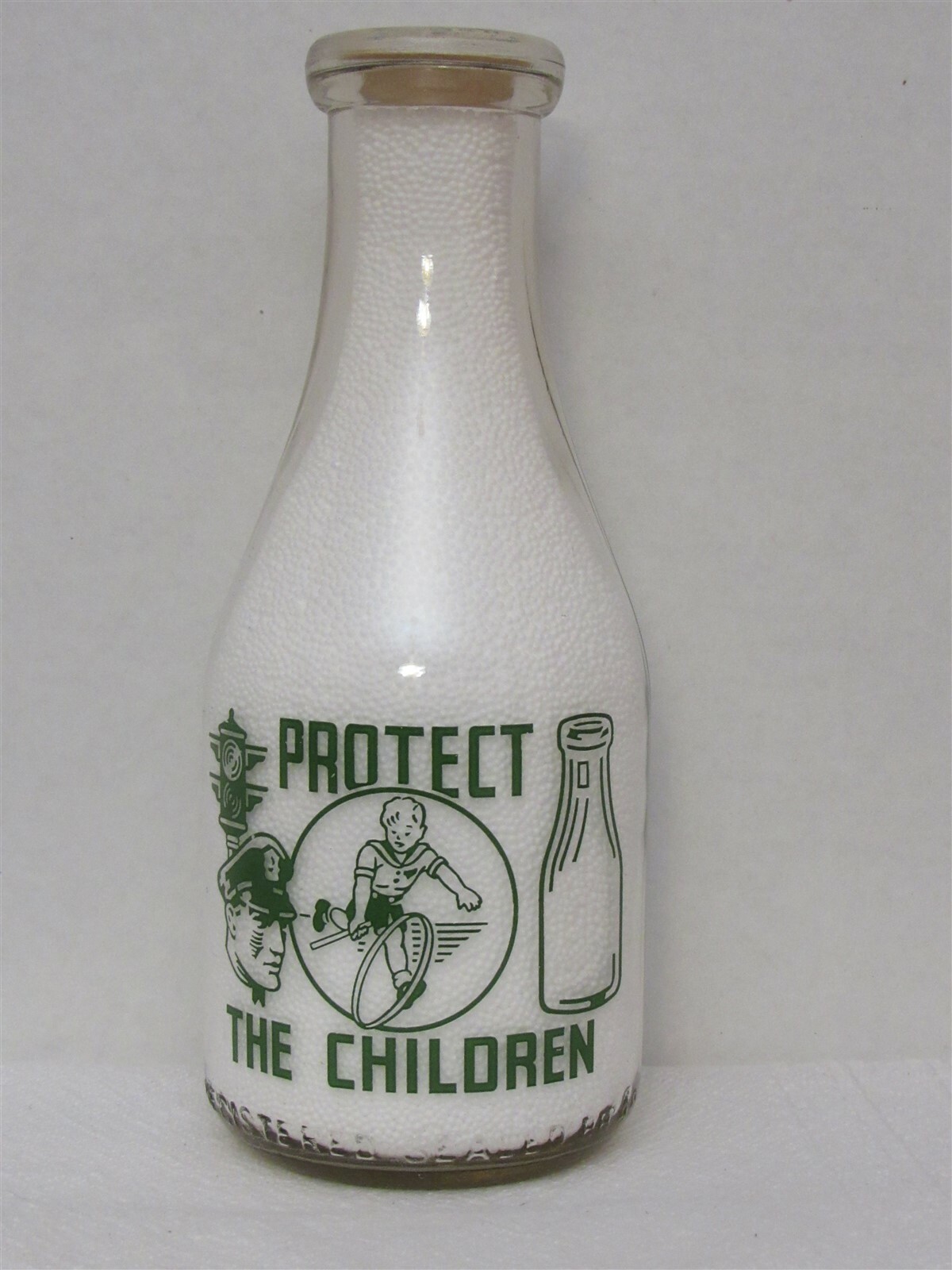 TRPQ Milk Bottle Cloverleaf Dairy Co Springfield MO GREENE CO Protect