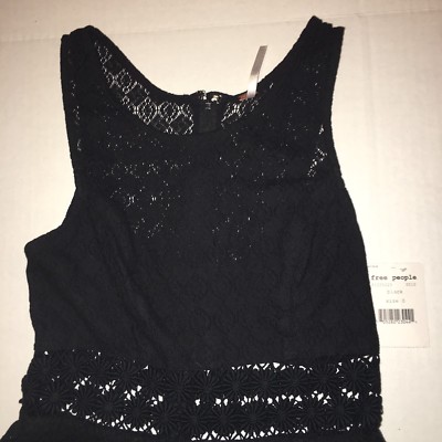 Free People Fitted With Daisies Dress Size 0 NWT Black Lined | eBay