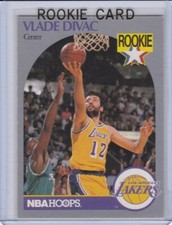 VLADE DIVAC ROOKIE CARD Los Angeles Lakers 1990 NBA Hoops Basketball RC
