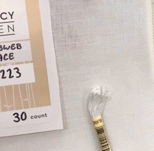Legacy Linen 30 ct Cobweb Lace white Linen cross stitch embroidery 18" x 35"