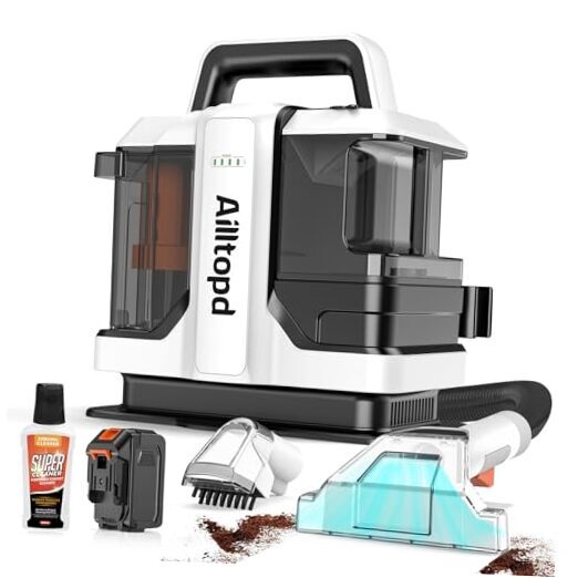 Cordless Carpet & Upholstery Cleaner Machine,Powerful Suction and Multi