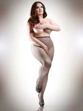 Miss Naughty MISS02 Fishnet Crotchless Open Gusset Thigh Highs Made in UK