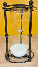 ID cadeau Grand Sablier verre Déco Art  hauteur 23cm sable Blanc durée 30 mn