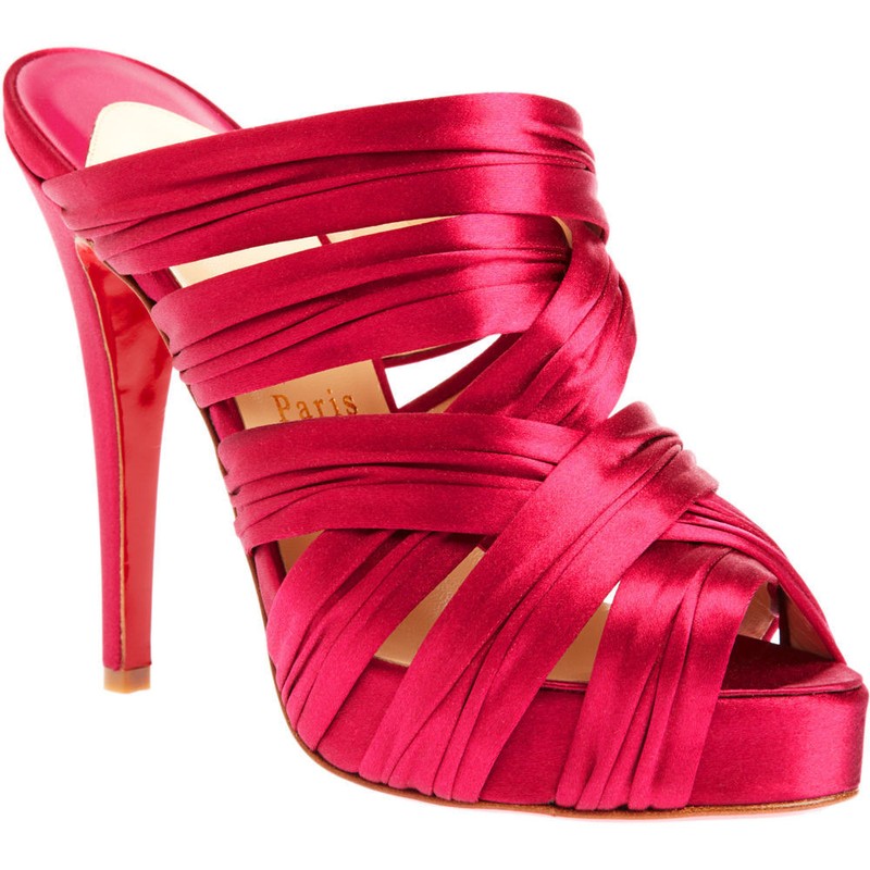 100% AUTHENTIC NEW WOMEN LOUBOUTIN CATCHOULI CRANBERRY CREPE SANDAL HEELS US 9.5