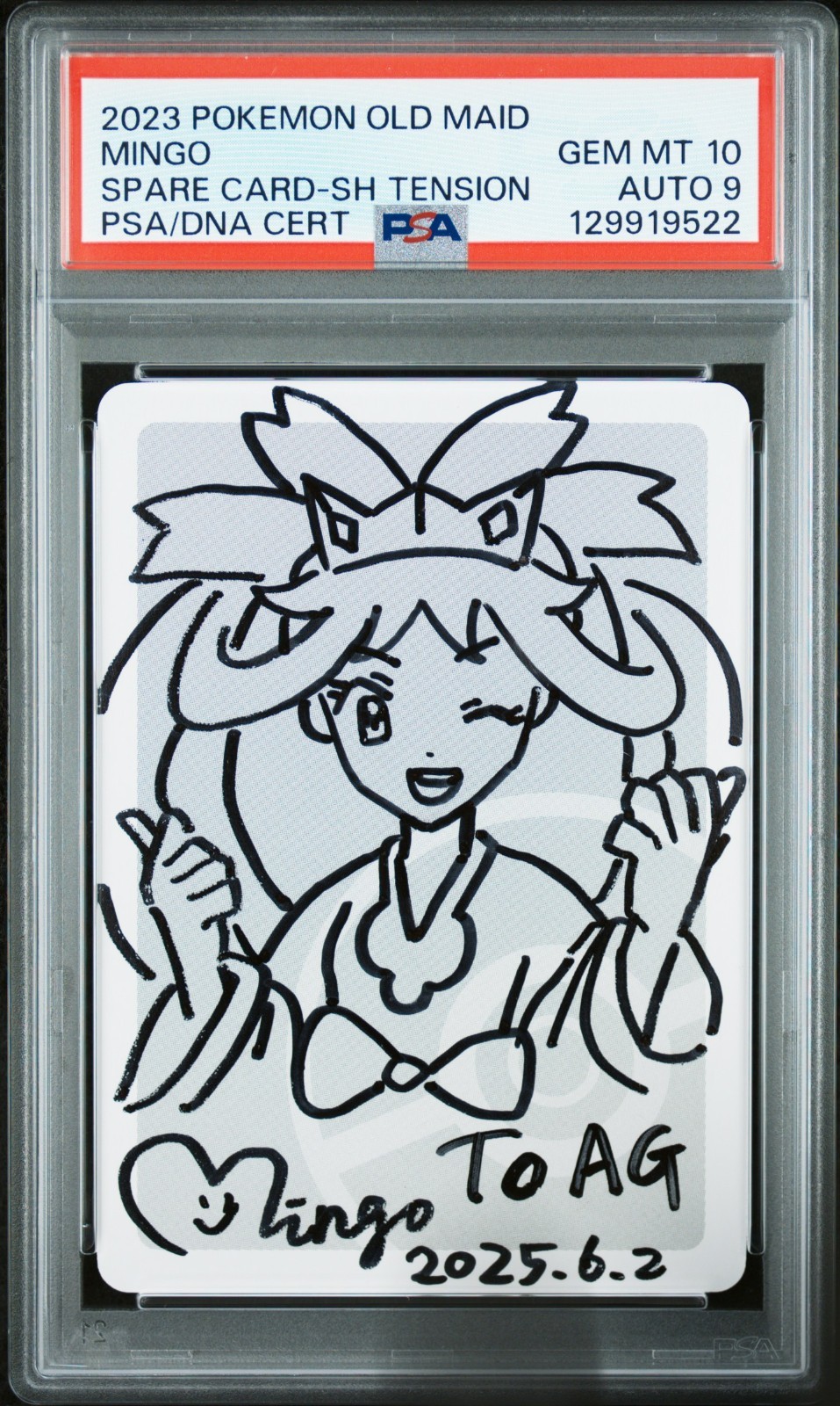 PSA 10 GEM MINT AUTO 9 Spare Card Mingo Sig Iris Black & White Supporter Pokémon