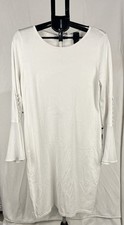 Calvin Klein Women’s White Dress Size XL Long Sleeve Button Detail Elegant
