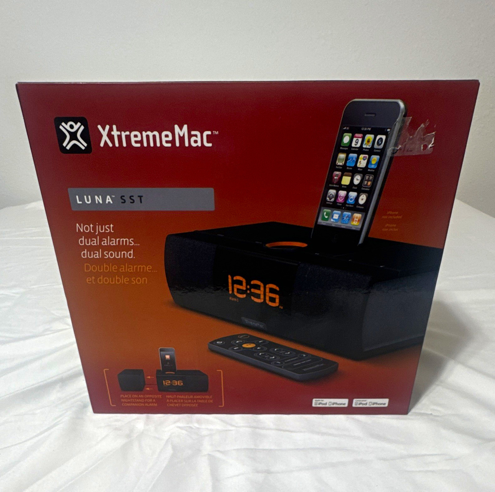 XtremeMac LUNA SST Black Dual Alarm Clock iPhone/iPod Audio Dock w/ Remote
