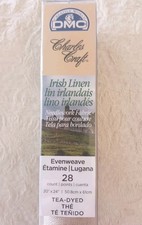 Charles Craft DMC 100 Irish Linen Cross Stitch Fabric Tea Dyed 28 Count 20x24"