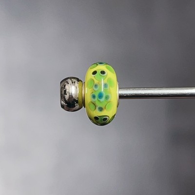 Trollbeads Eiche Unikat Glasperle Ozean Meer Viecher grün gelb Schildkröten