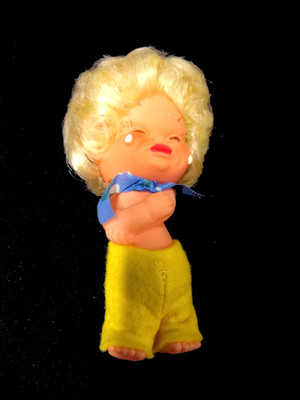 Retro Vintage Puppe Fratz Püppchen Blond Gummipuppe 60er Höhe: 13 cm