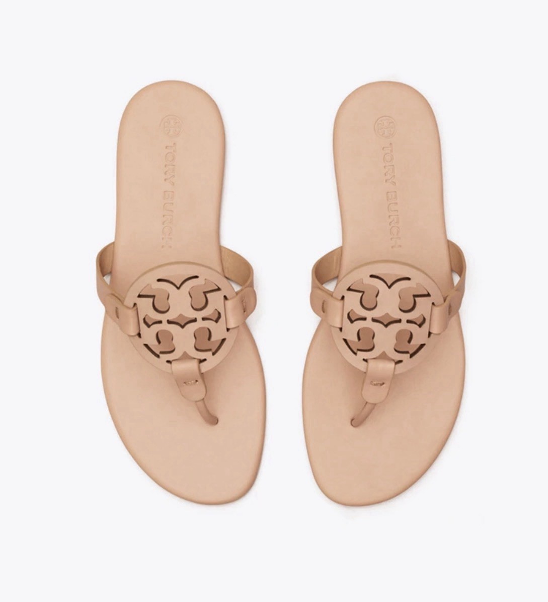 Tory Burch Miller Soft Sandals In  Makeup Tan Pale Pink Sz-9.5 298$