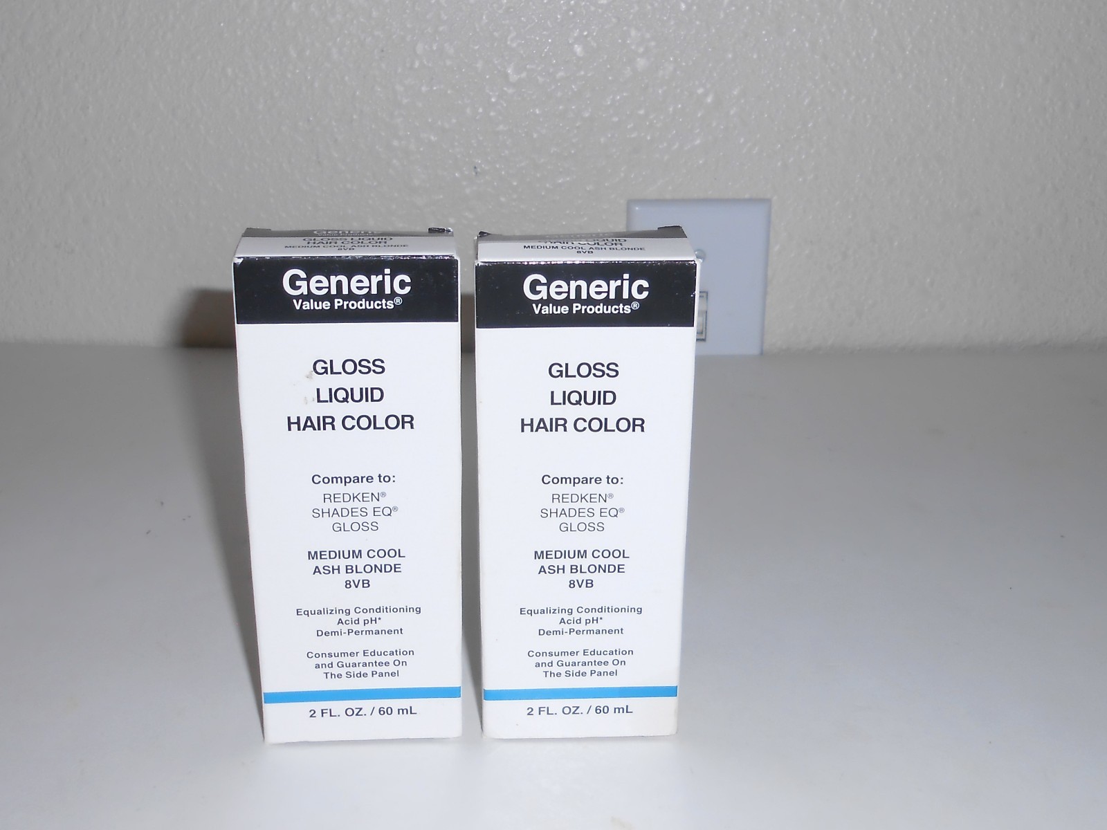 2 Generic Value Products Gloss Liquid Hair Color in 8VB Medium Cool Ash Blonde