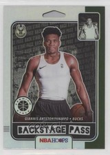 2019 NBA Hoops Premium Stock Back Stage Pass Holo Giannis Antetokounmpo #9 rf2
