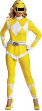 Disguise Power Rangers Yellow Ranger Deluxe Costume Women's Size XL 18-20 NEW 