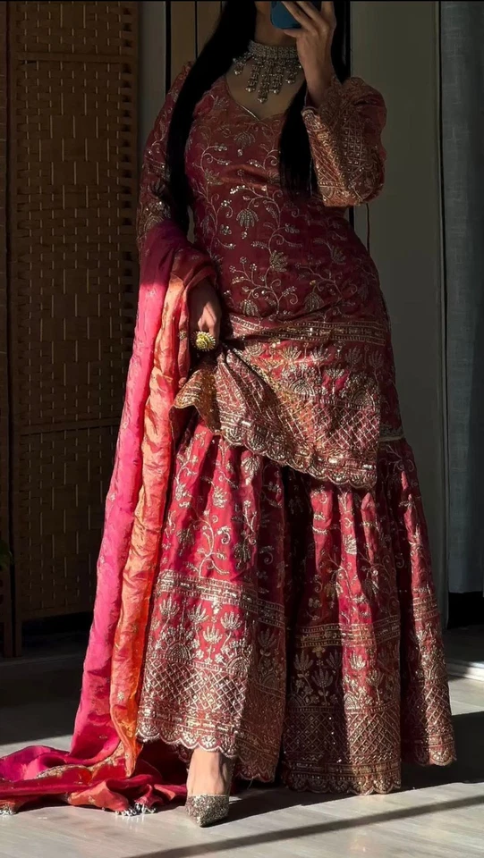 Vestido paquistaní Salwar Kameez listo para usar trajes indio boda fiesta bollywood Foto 4 de 4