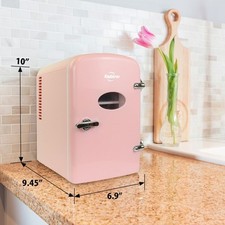 Koolatron Retro Mini Cooler - Pink Thermoelectric Fridge