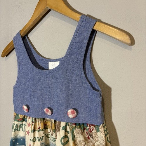 Vintage 70s Girl’s Easter Farm Dress Baby American Rare Canvas Lulu Top Boho, $34.75 - Photo 2