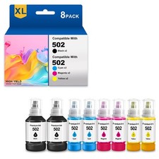 Refill Ink Bottle forEpson EcoTank 502 ET-4760 ET-2760 ET-2750 ET-3760 ET-2850