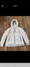 Sam Edelman Hooded Corduroy Puffer Coat Cream Size Medium