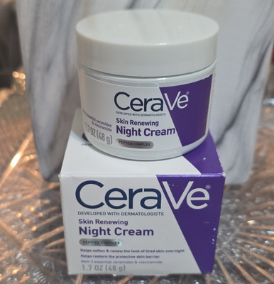 CeraVe Skin Renewing Night Cream Fragrance-Free Anti-Aging 1.7 oz (48 g)