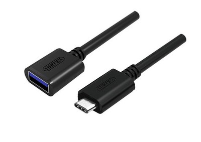 4894160017260 ADAPTER USB TYP-C TO USB AF 0,15m; Y-C476BK UNITEK