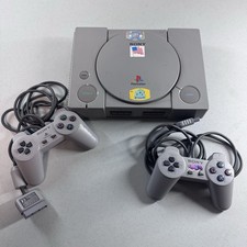 Sony PlayStation PS1 Console Gray NTSC-U/C SCPH-1001 Controllers + Cables Tested