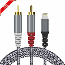 [Mfi Certified] Compatible with Lightning to RCA Cable Audio Adapter, 4FT Ios to