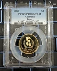 1986 Australia $1 One Dollar Proof Peace Coin - Graded PCGS PR68DCAM