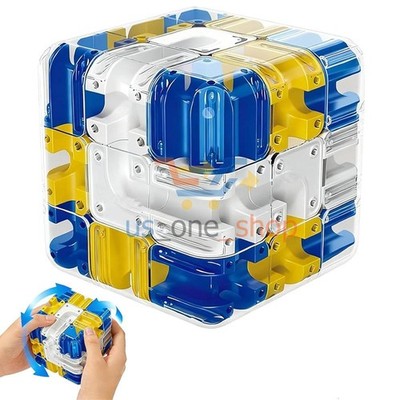 3D Rolling Ball Puzzle Cube USA Toy Blue | Interactive Brain Educational Teaser