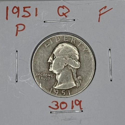 1951-P Fine Washington Quarter, Item 3019