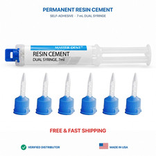 Dental Permanent Resin Cement Dual Syringe, Self Adhesive - Made in USA