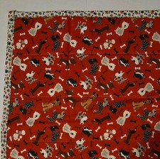 Handmade Dog Quilt Various Dogs Reversible Dog Bones 33.75 X 39.75 inches