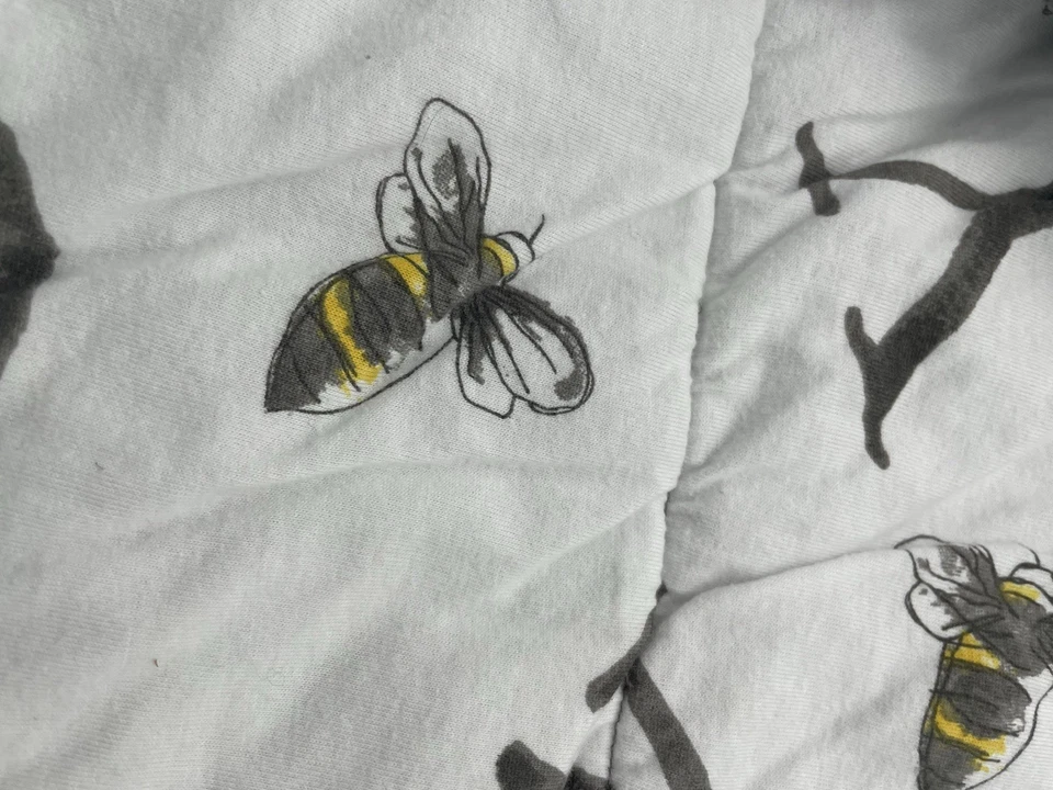 Burts Bees Manta Bebé Gris Rayas Letras Alfabeto Algodón Seguridad Lovey 27x34 Foto 4 de 4