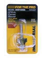Craftsman Router Bit 25322 Carbide 3/6" Corner Round New - Made in USA
