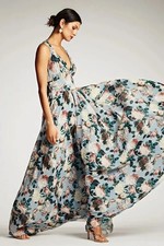 Sachin Babi Kenzia Floral Print Gown Maxi Dress Size:4 850 NWT