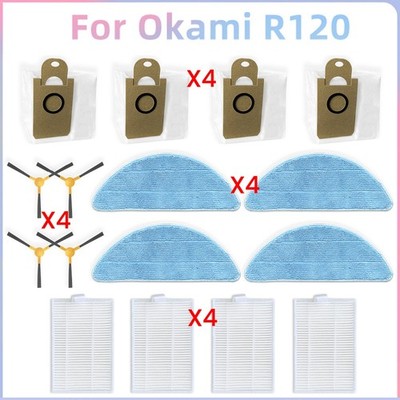 For Okami R120 Vacuum Parts Dust Bag Side Brush Hepa  Mop Cloth Accessories W2K7