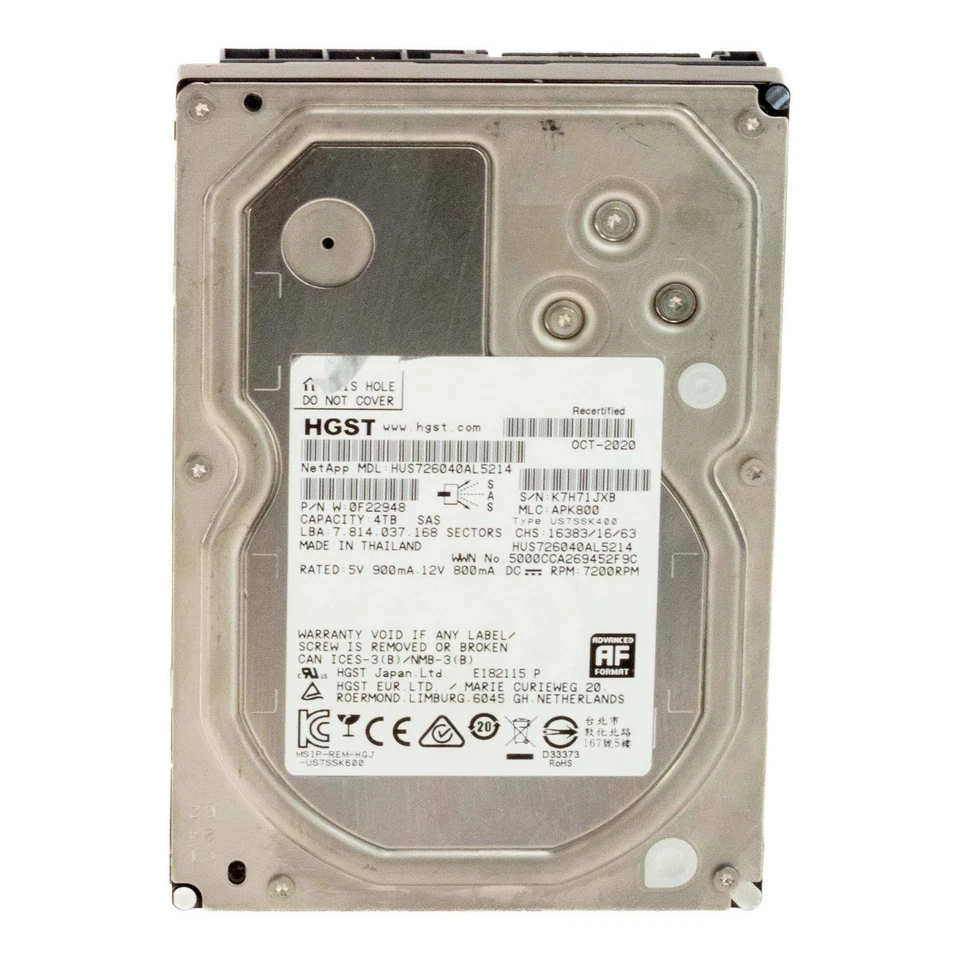 Disco Rigido HGST UltraStar 7K6000 HUS726040AL5214 4TB 7.2K 128MB SAS-3 3.5' - Immagine 3 di 3
